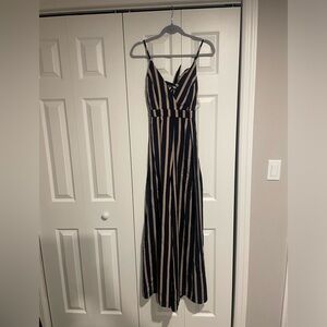 Windsor wide leg halter open back romper  size med